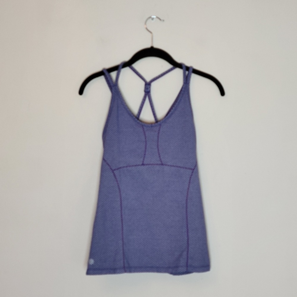 ATHLETA EMPOWERMENT TANK TOP SIZE MEDIUM PURPLE HERRINGBONE - Picture 4 of 14